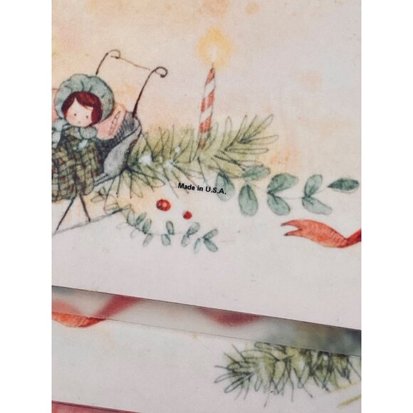 4 Vinyl Christmas Placemats Giordano Santa Sleigh Reindeer Reversible 1970s - Picture 7 of 10